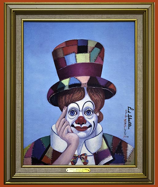 Red Skelton Artwork crazy quilt clown